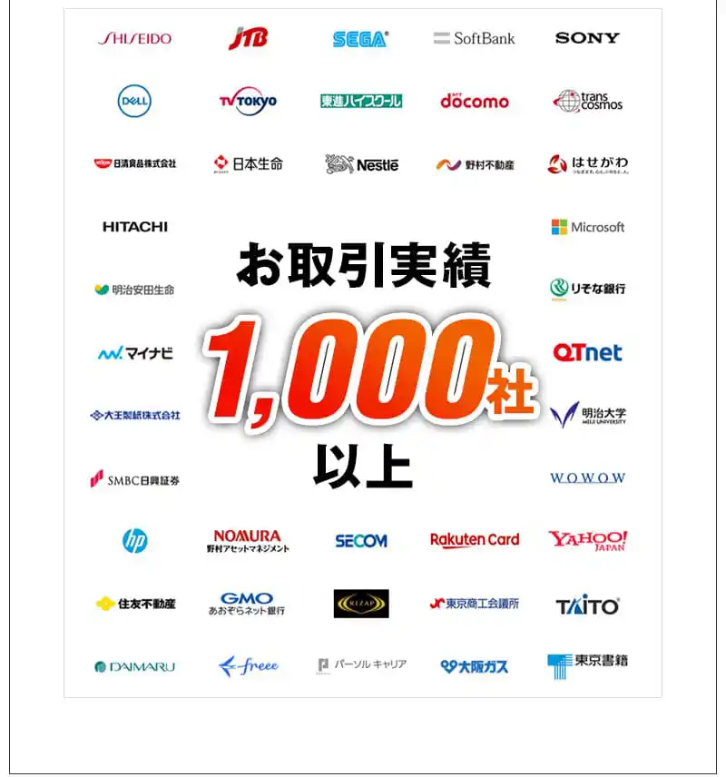 制作実績6000件以上 お取引実績1000社以上