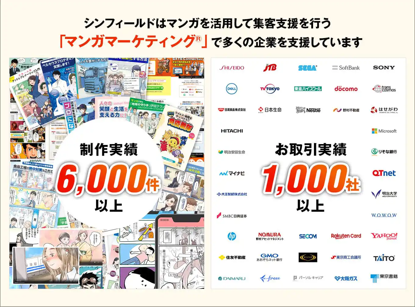 制作実績6000件以上 お取引実績1000社以上